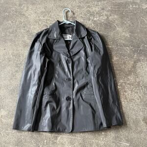 Vintage Rave Blazer Jacket Womens S Black Button Up Coat Y2K Outdoor Urban